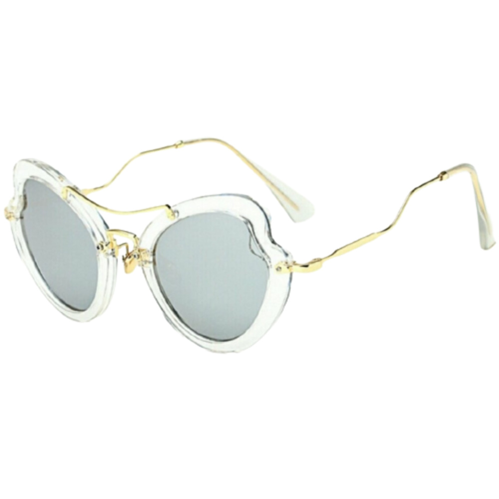 Sunglasses Heart MIRRORED Clear Festival Cateye Butterfly Plazacore